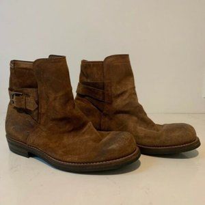 Mens Ralph Lauren Purple Label Collection Rustic Oiled Suede Grayson Bike Boot